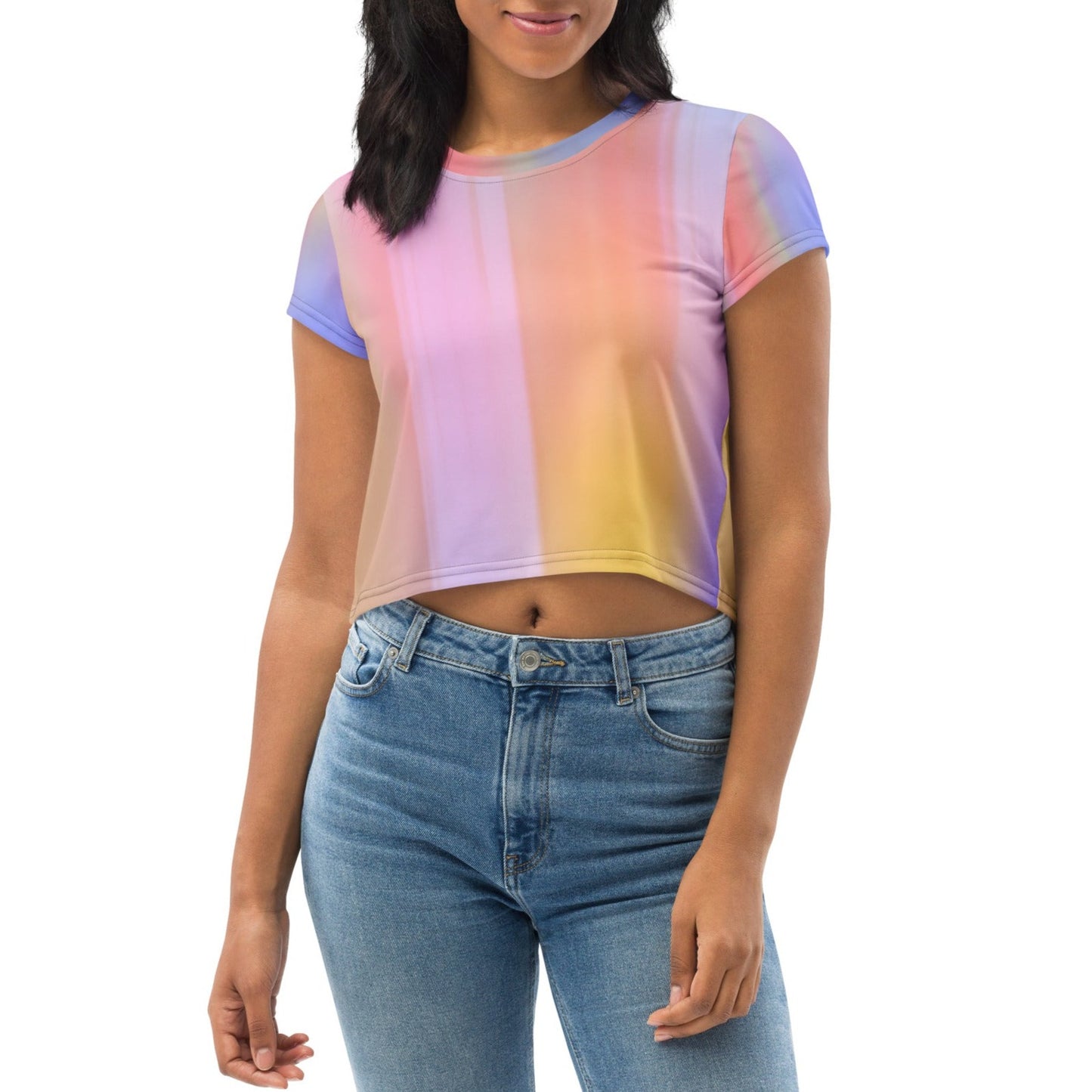 Color Wash - Crop-Top mit kurze Ärmel