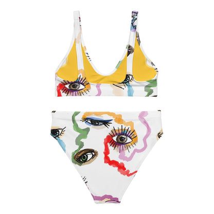 Colored Eyes - Recycelter Bikini mit hoher Taille-recycelte Bikinis-linaliva.de