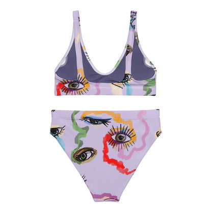 Colored Eyes - Recycelter Bikini mit hoher Taille-recycelte Bikinis-linaliva.de