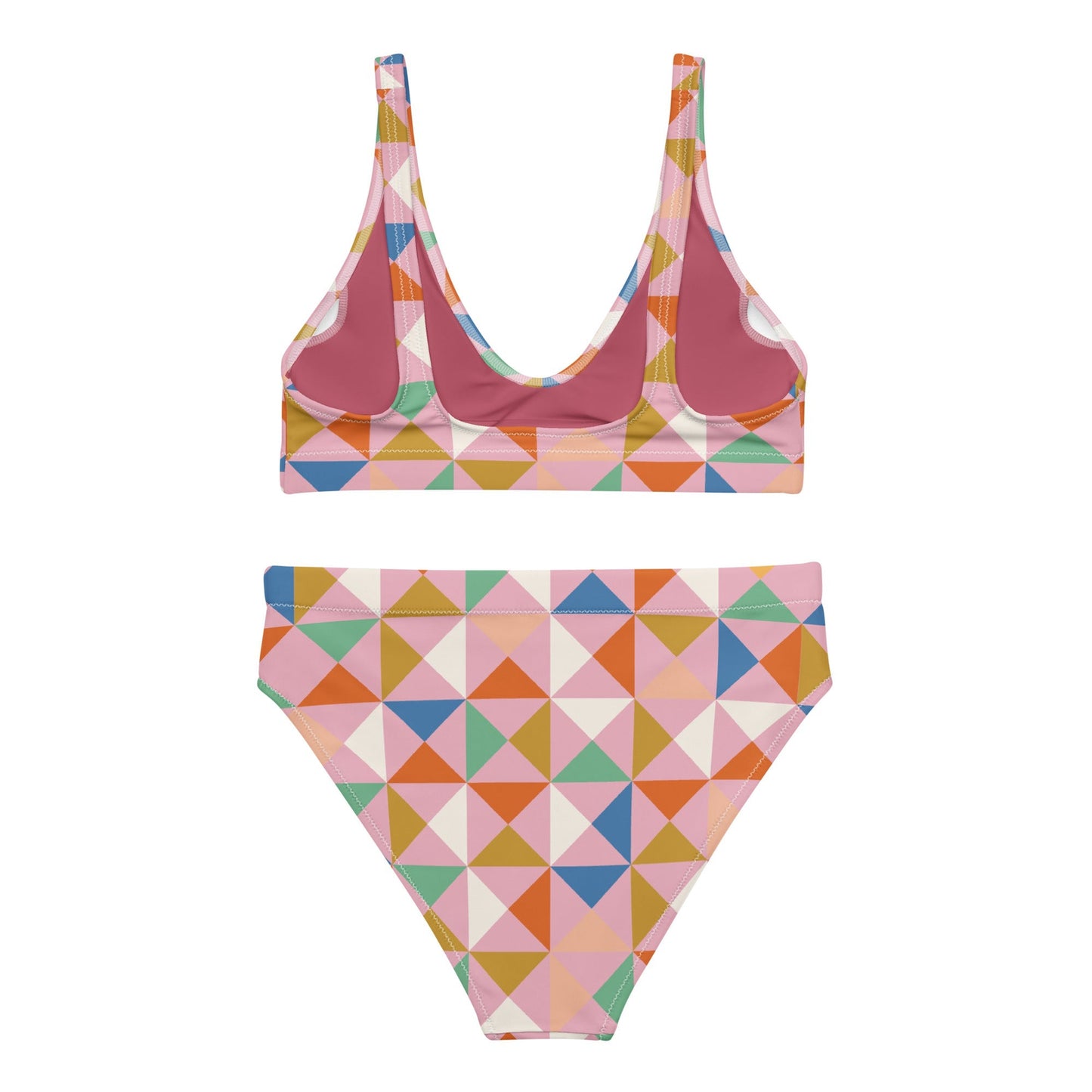 Bandeiras - Recycelter Bikini mit höher Taille - pink