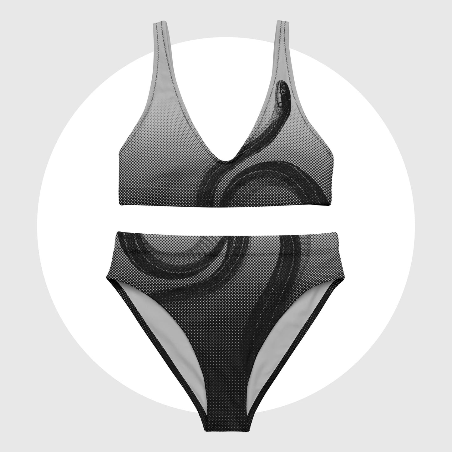 Snake Tattoo - Schwarz - Recycelter Bikini mit hoher Taille-recycelte Bikinis-XS-linaliva.de