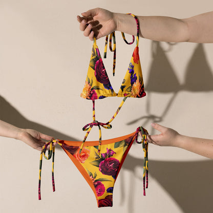 Floral Burst - Recycelter Schnürbikini