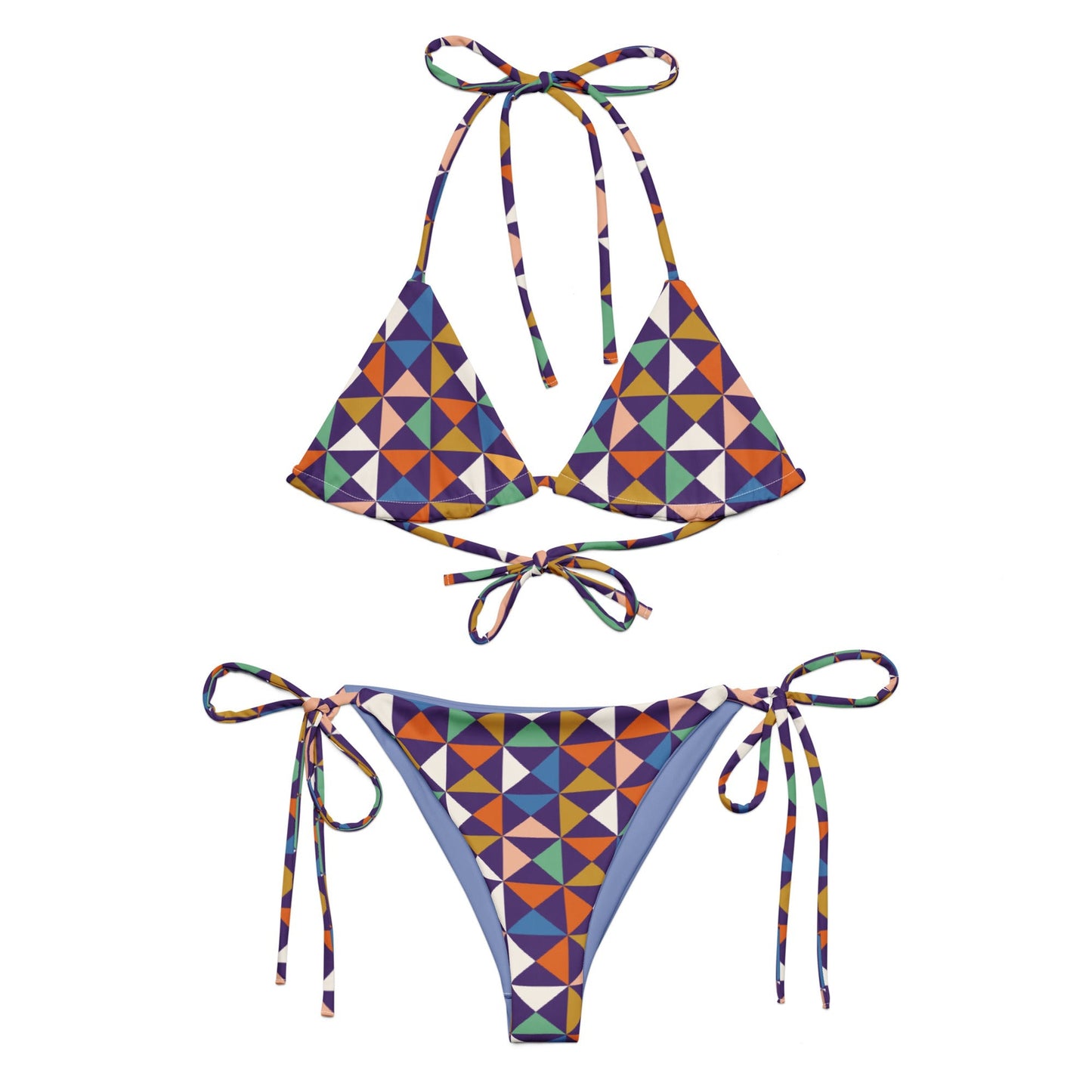 Bandeiras - recycelter Schnürbikini - purple