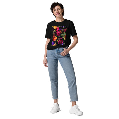 Floral Burst - Unisex T-Shirt - Bio-Baumwolle - Grau