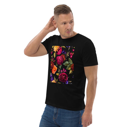 Floral Burst - Unisex T-Shirt - Bio-Baumwolle - Schwarz