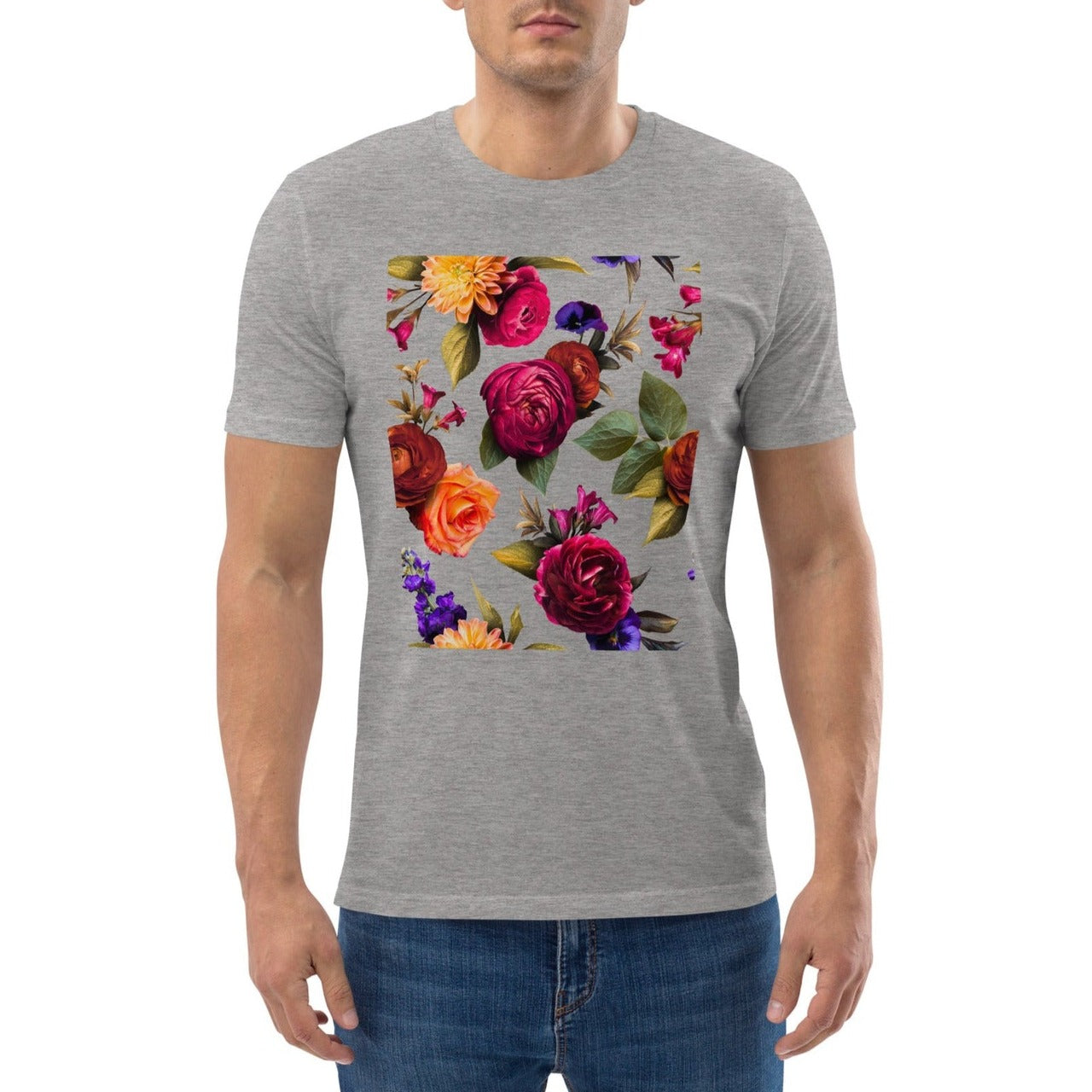 Floral Burst - Unisex T-Shirt - Bio-Baumwolle - Schwarz