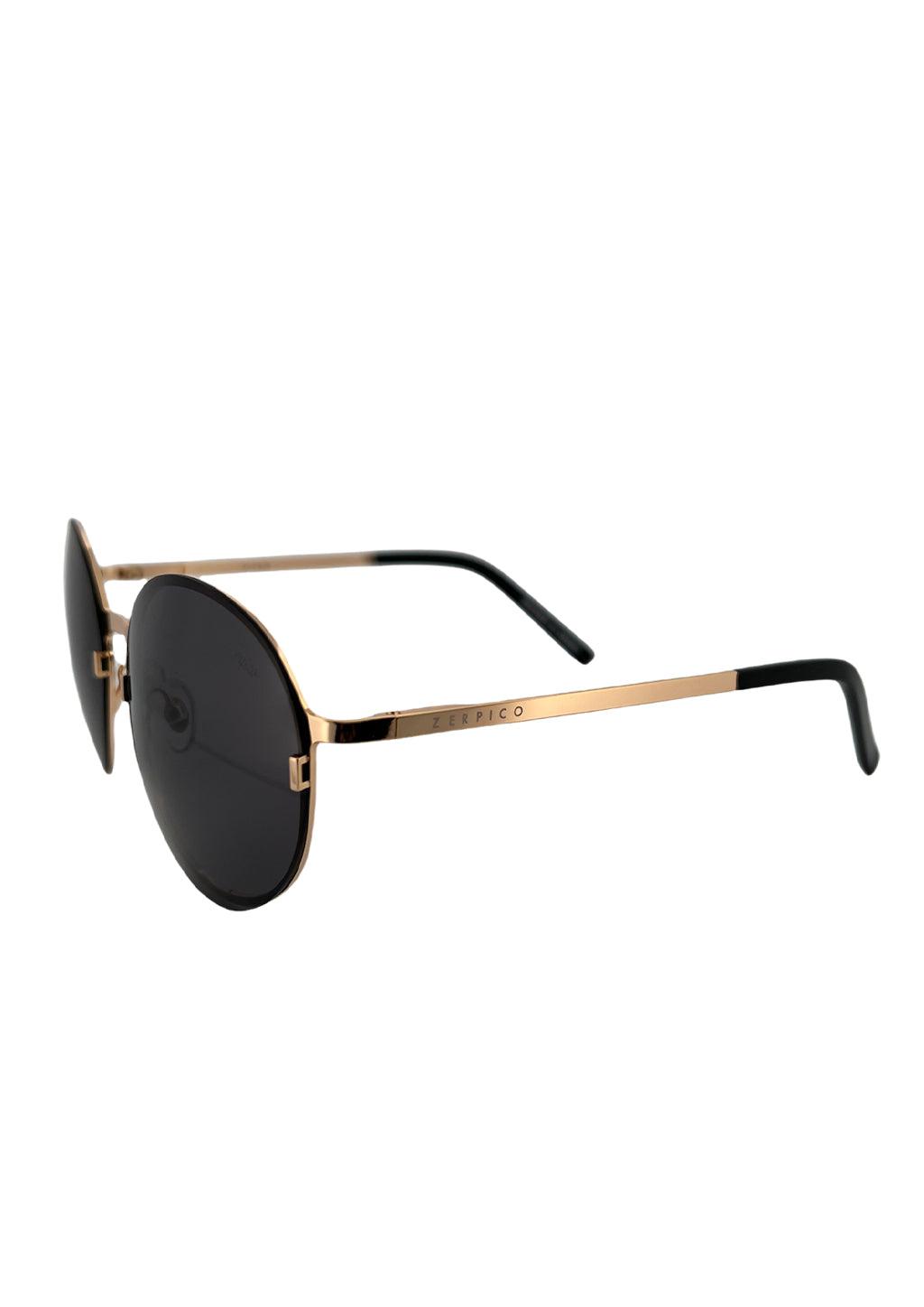 Jack - Runde Titan-Sonnenbrille mit 24K Vergoldung-Sonnenbrillen-linaliva.de