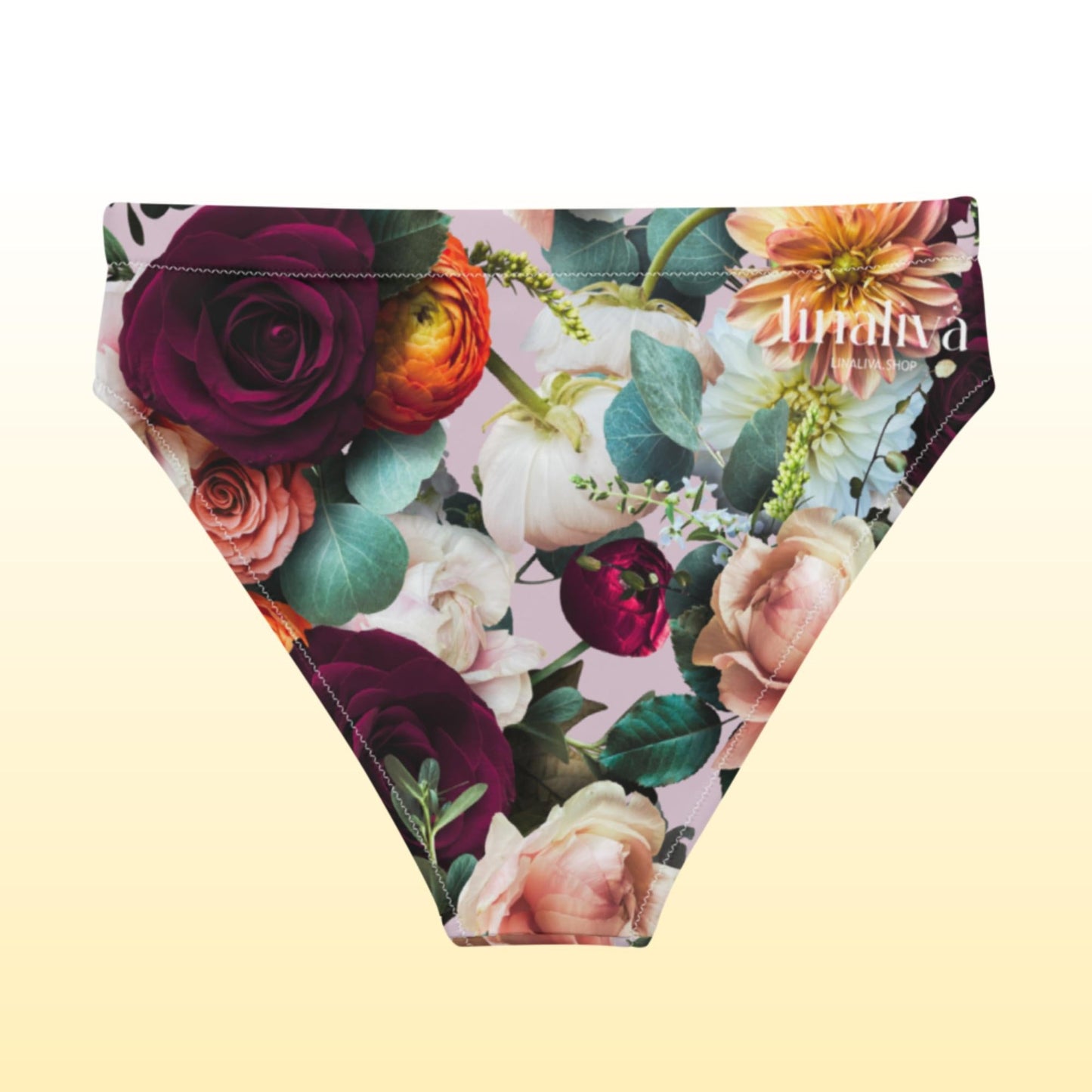 Rose & Dahlia - Recyceltes Bikinihöschen mit hoher Taille-recycelte Bikinis-linaliva.de