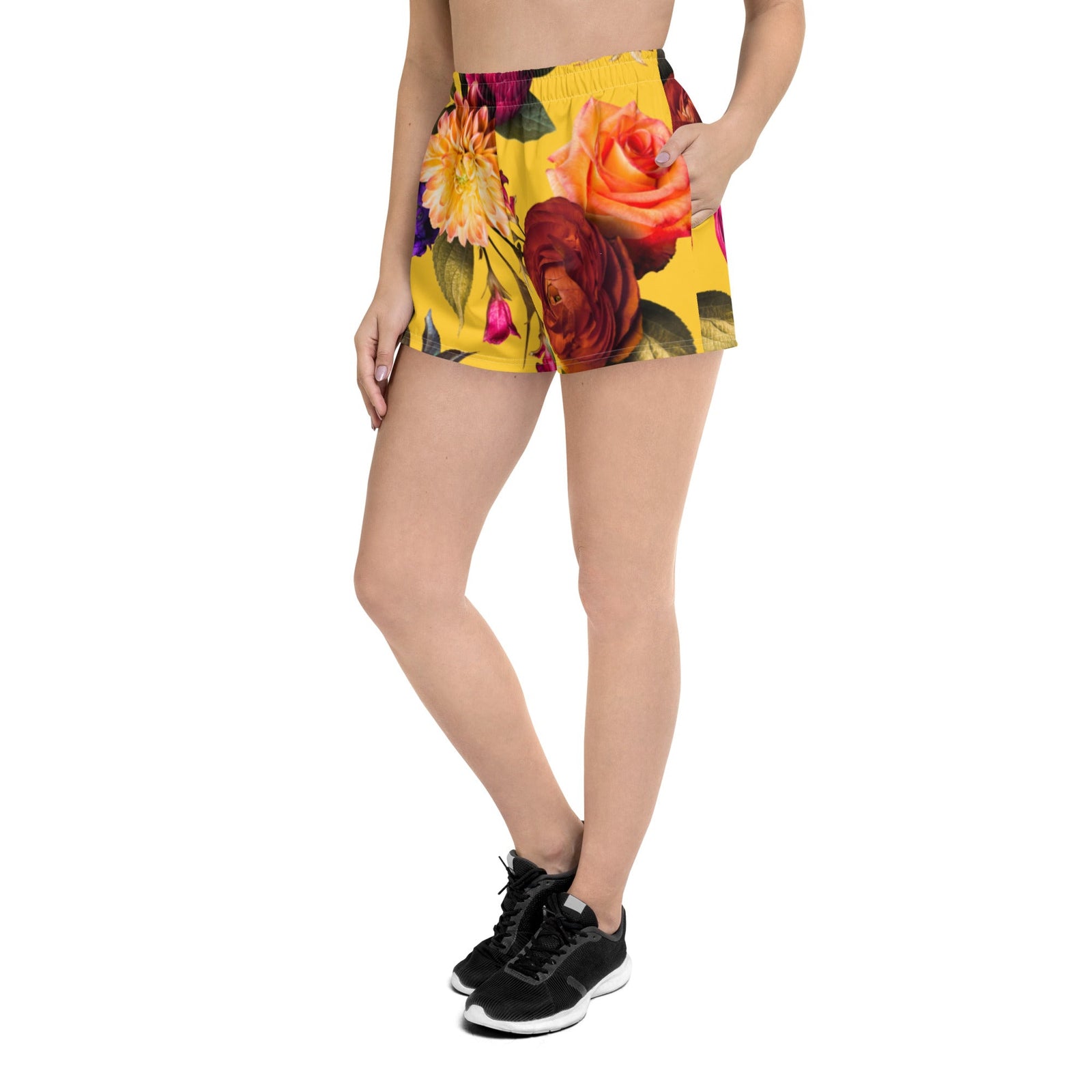 Cali Blumen - Kurze Sport-Shorts-Kurze Hosen-linaliva.de