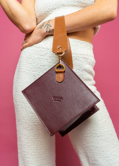 Lola bag in burgundy and tan-1