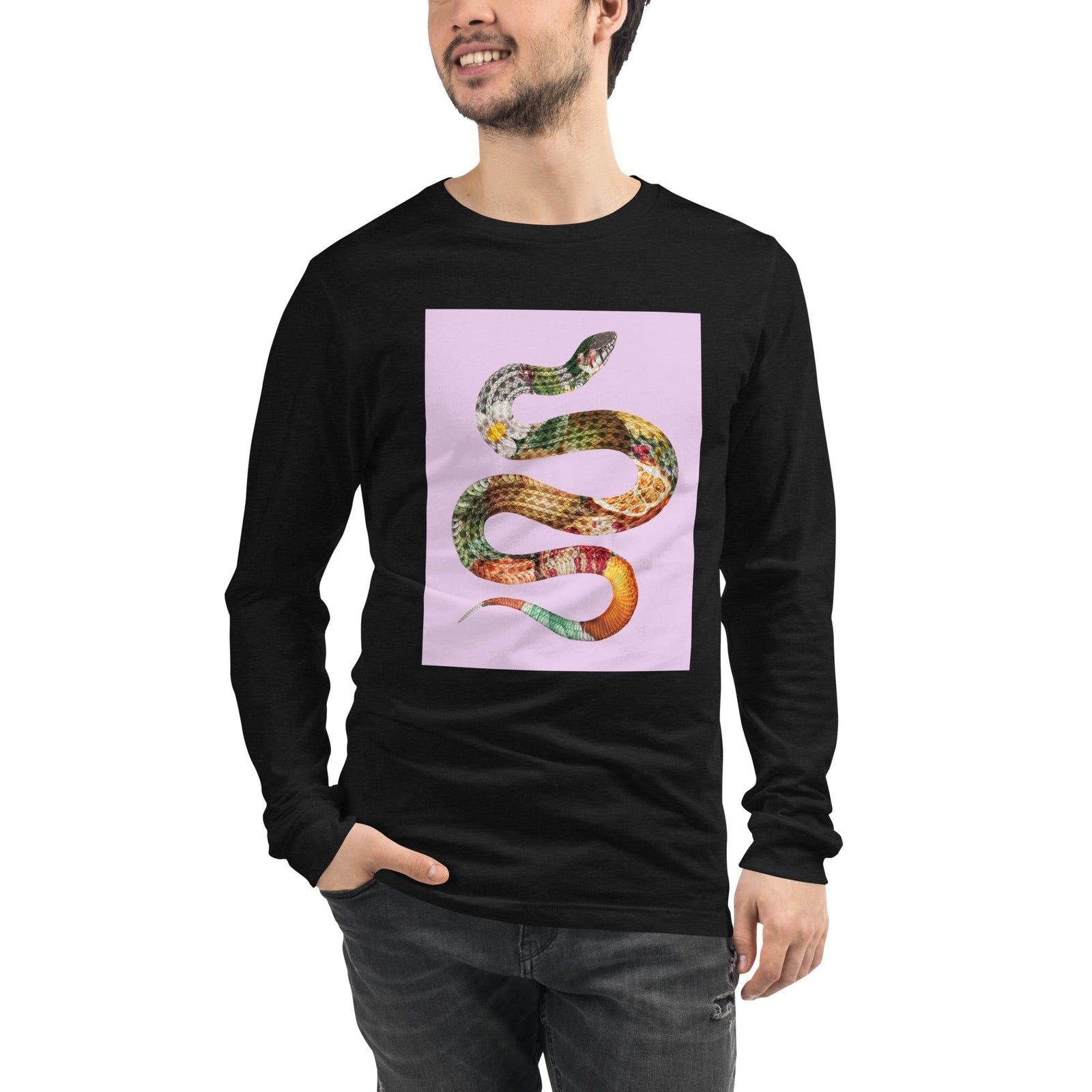 Floral Snake - Unisex-Langarm-T-Shirt-unisex Langarm T-Shirts-linaliva.de