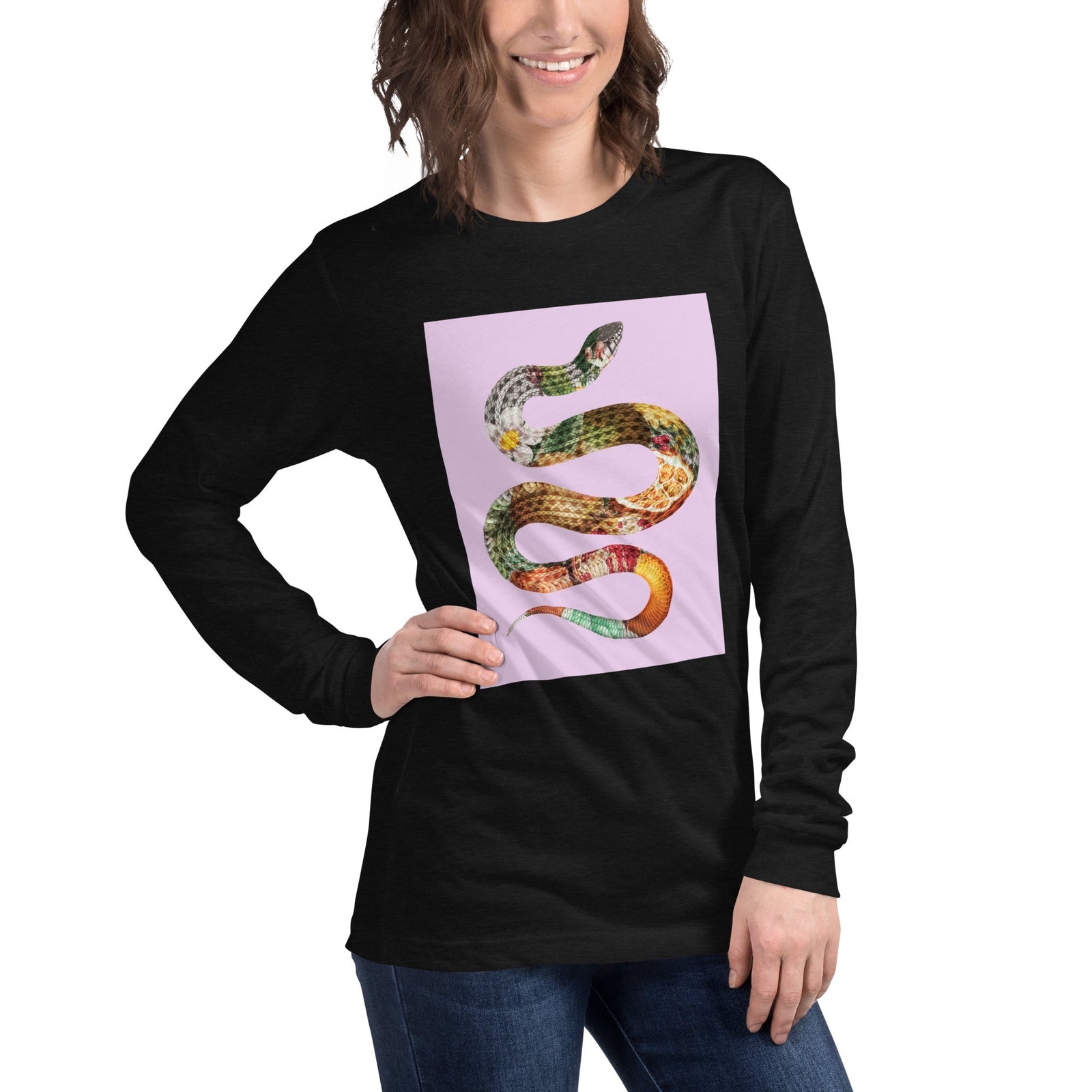 Floral Snake - Unisex-Langarm-T-Shirt-unisex Langarm T-Shirts-linaliva.de