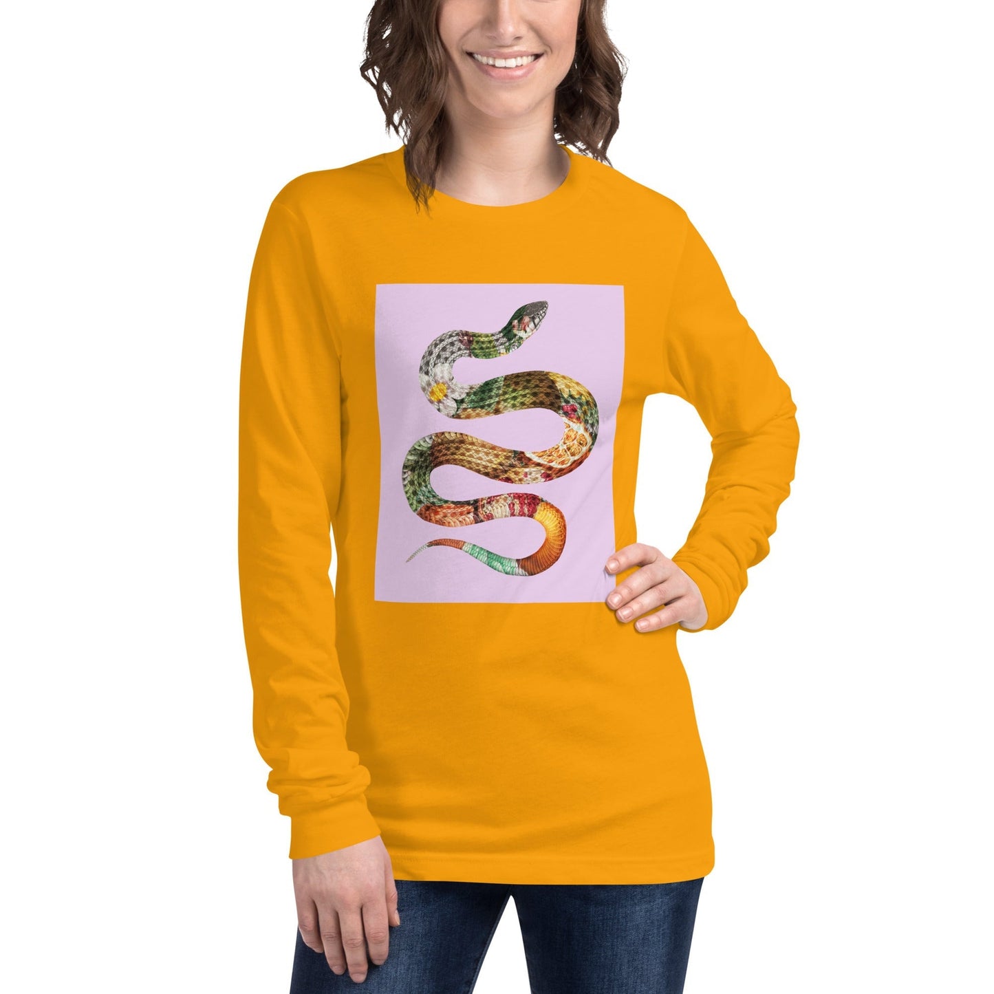 Floral Snake - Unisex-Langarm-T-Shirt-unisex Langarm T-Shirts-linaliva.de