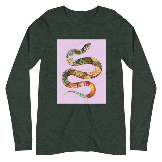 Floral Snake - Unisex-Langarm-T-Shirt-unisex Langarm T-Shirts-linaliva.de